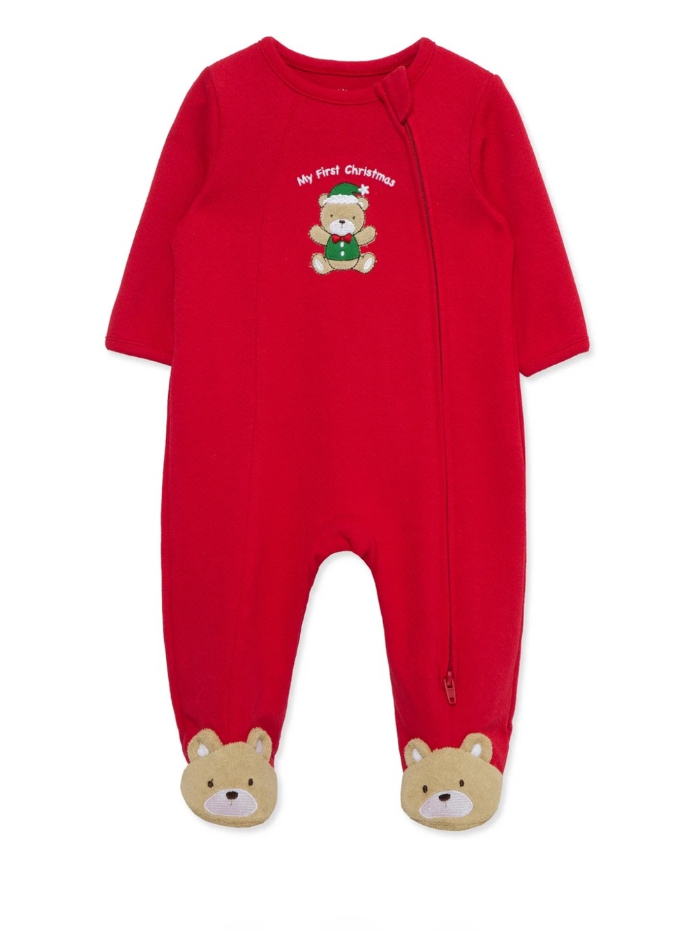 Little Me Holiday Bear Footie Onesie Red size 6 Months NWT